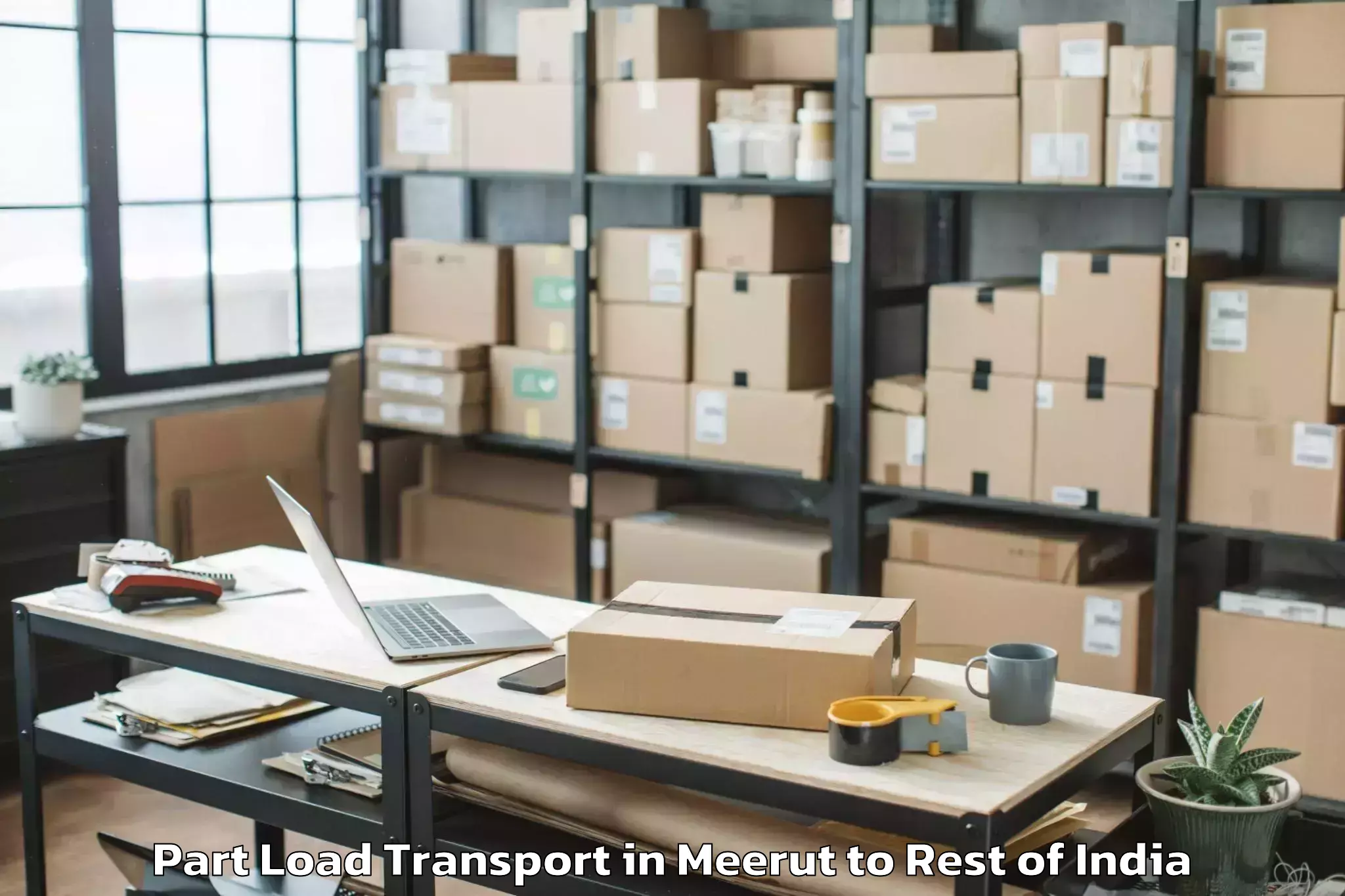 Top Meerut to Rebo Perging Part Load Transport Available